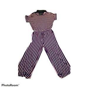 Zenana Blue with White Strip Jumpsuit